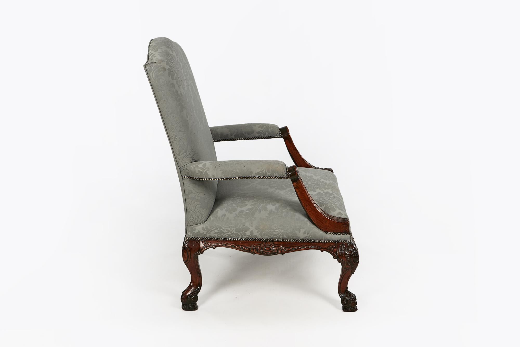George III 18th Century Gainsborough Armchair after Chippendale For Sale