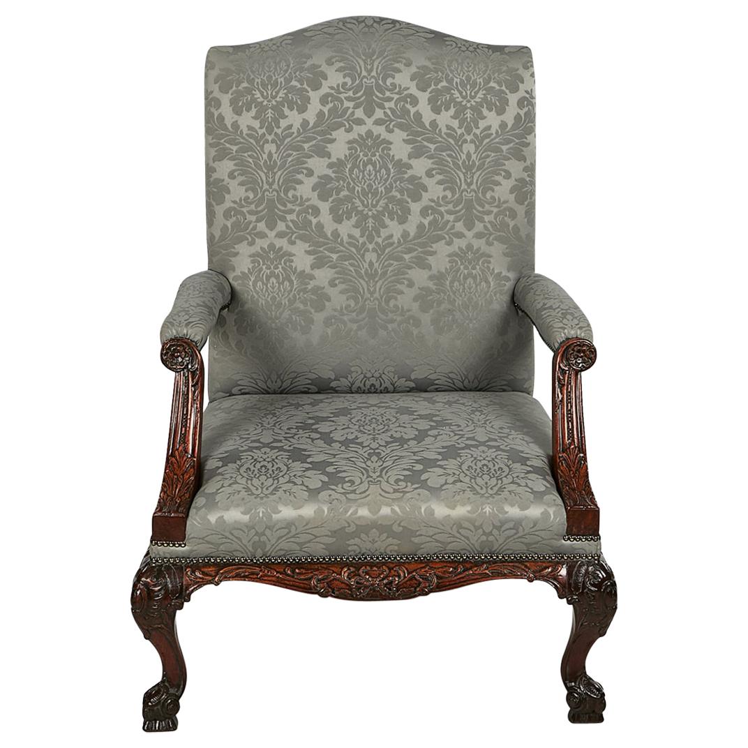 Fauteuil Gainsborough du 18ème siècle d'après Chippendale