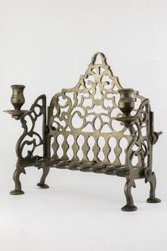 18th Century Galician Brass Hanukkah Lamp Menorah