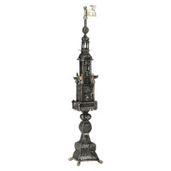 18th Century Habsburg Empire Parcel-Gilt Silver Filigree Spice Tower