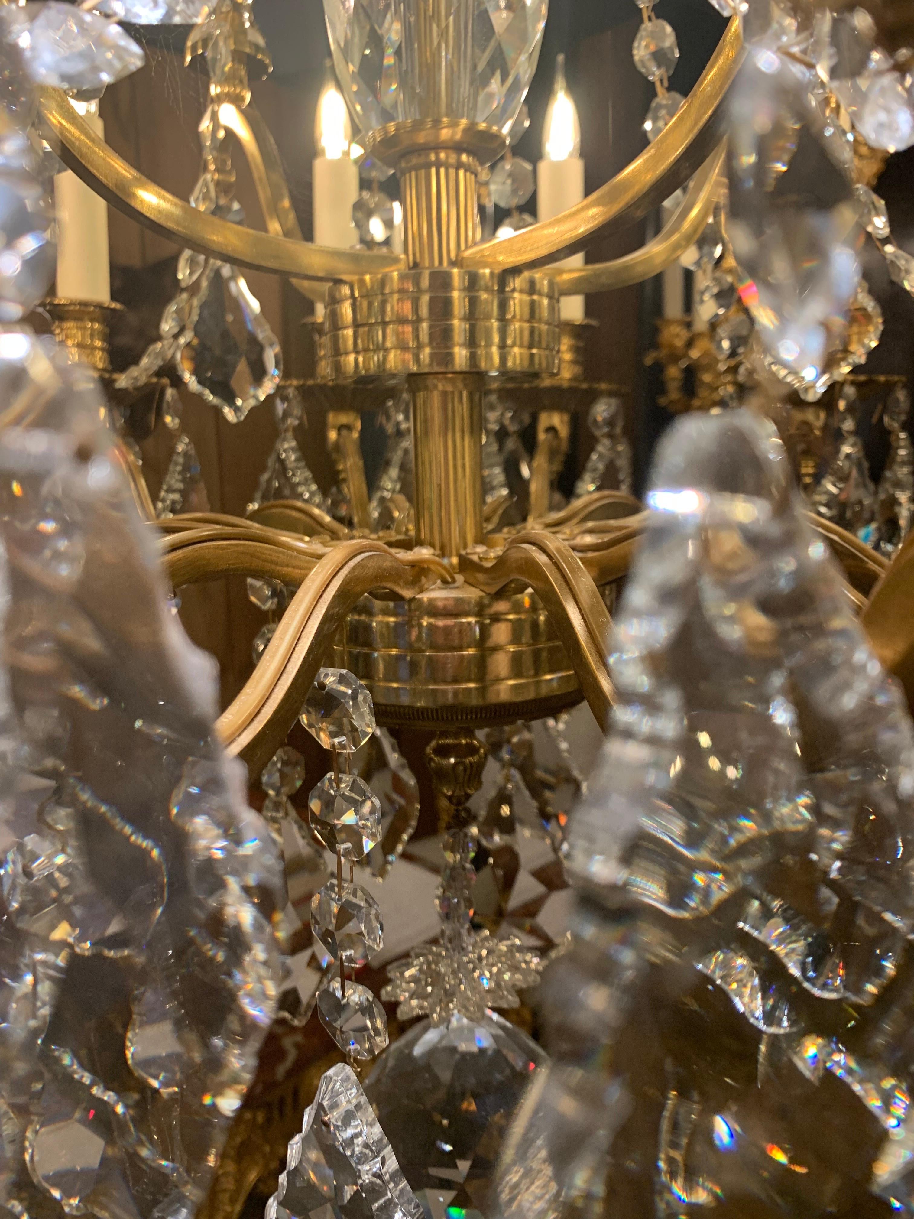 Galerie-Kronleuchter aus dem 18. Jahrhundert mit 12 Lights in Bronze und Gold 18k 3