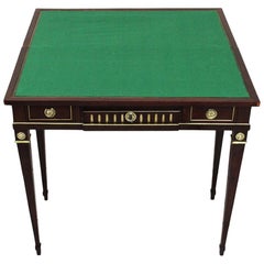 18th Century Game Table in Dark Wood and Brass Decor