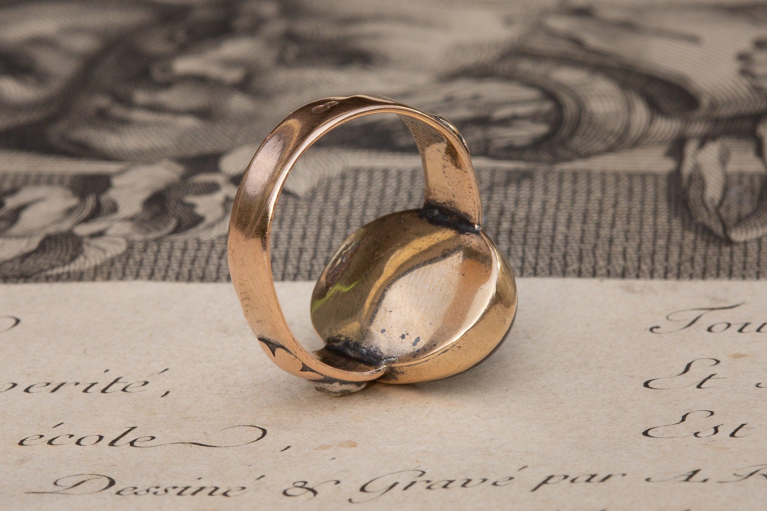 18th Century Garnet Intaglio Signet Ring 1