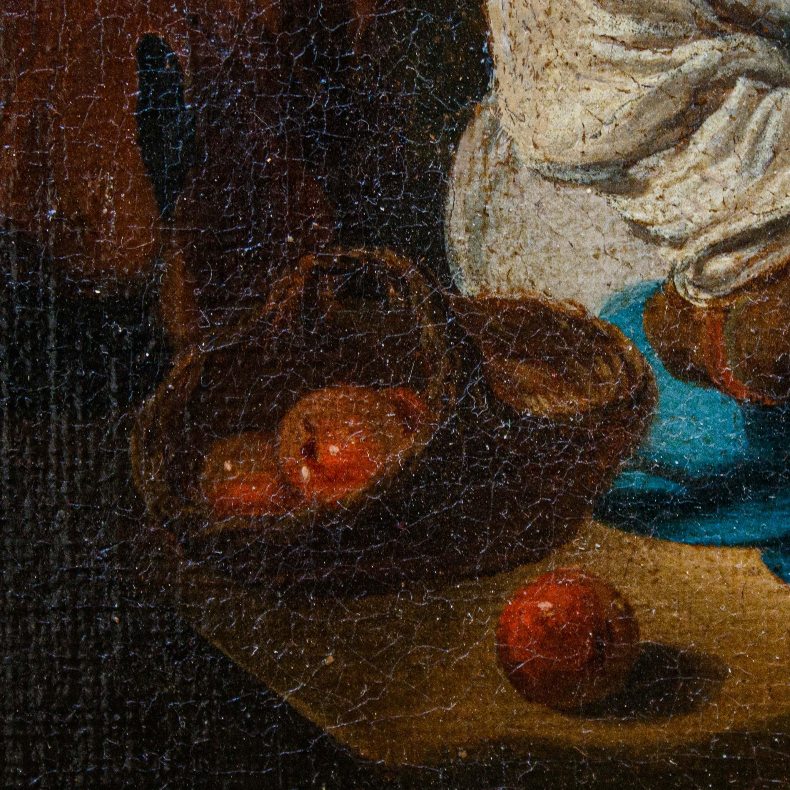 Peinture  l'huile sur toile de scne de genre du 18me sicle attribue  Paolo Monaldi en vente 3