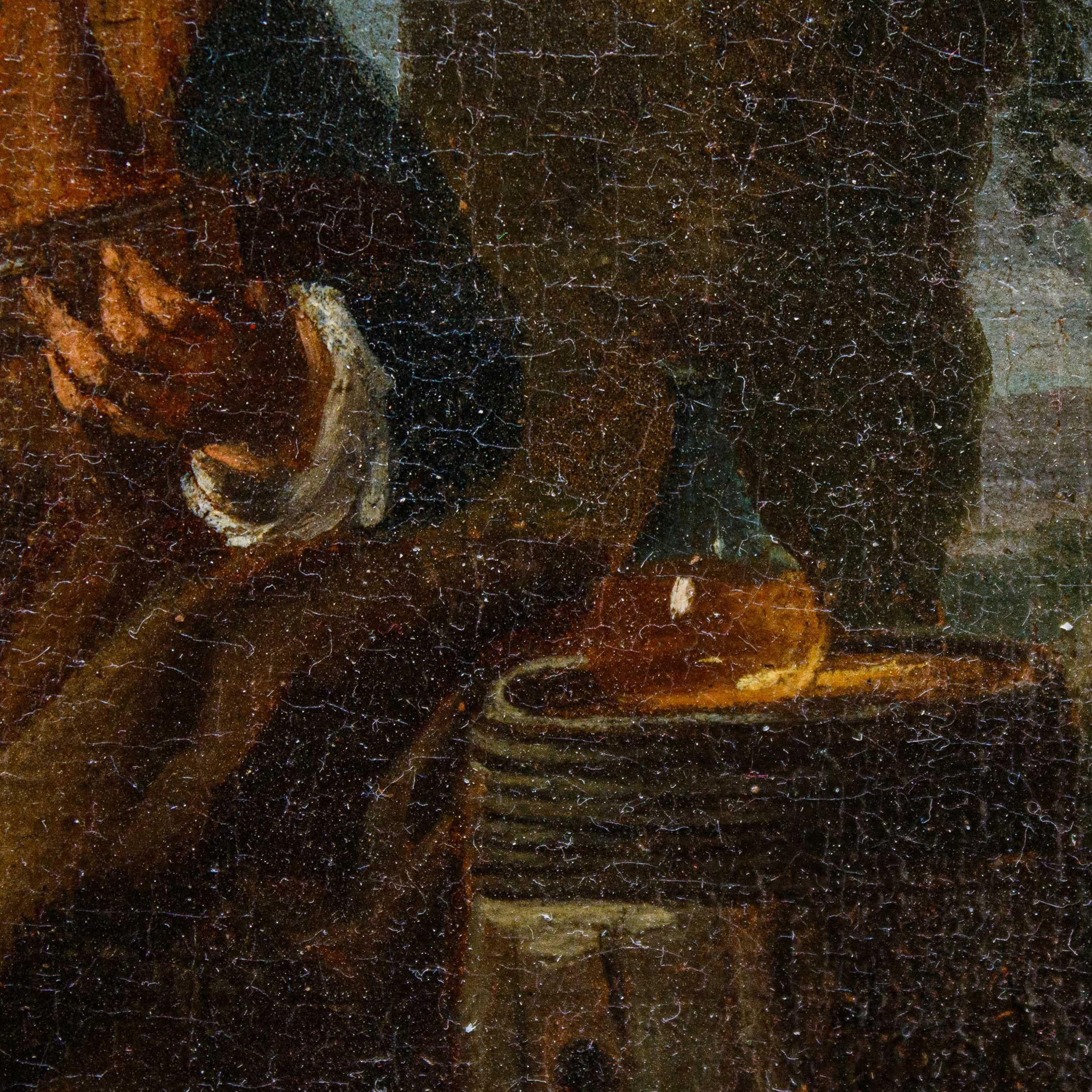 Peinture  l'huile sur toile de scne de genre du 18me sicle attribue  Paolo Monaldi en vente 4