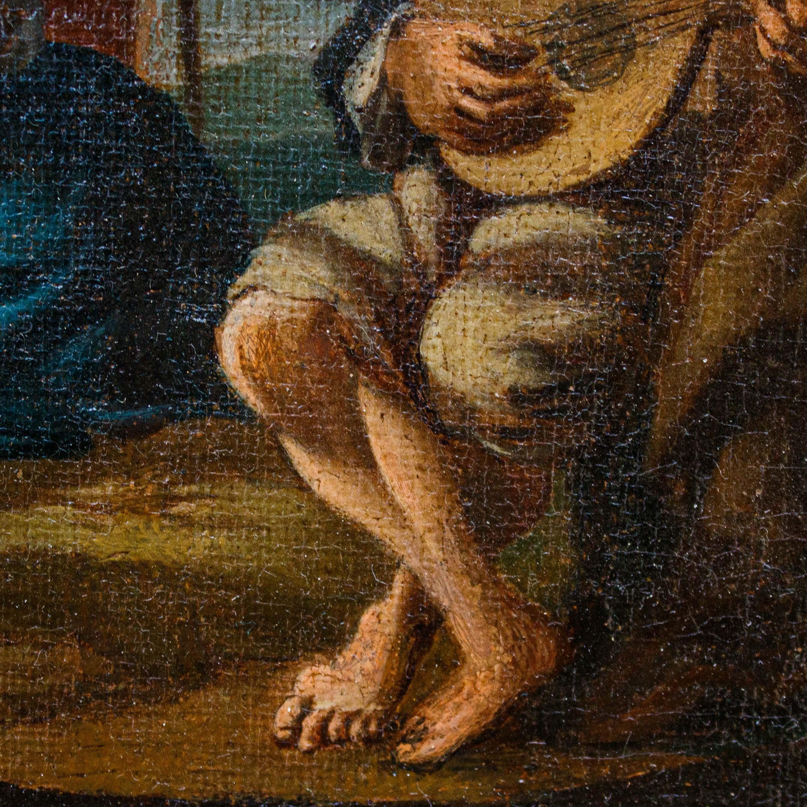 Toile Peinture  l'huile sur toile de scne de genre du 18me sicle attribue  Paolo Monaldi en vente