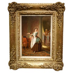 Scena di genere del XVIII secolo  firmato P&T. Van Wijngaerdt , 1816-1893