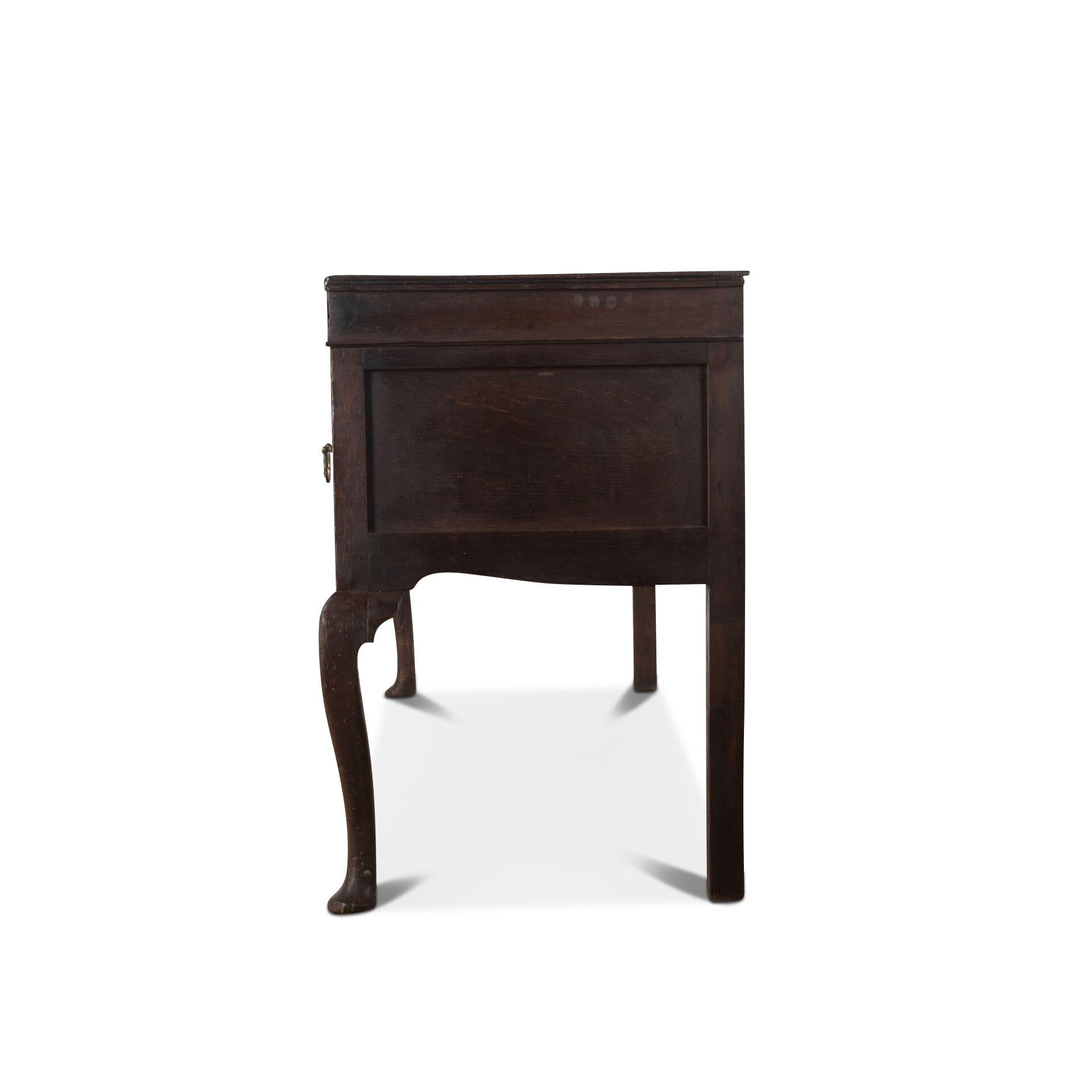 Brass 18th Century Geo III Oak and Mahogany Dresser For Sale