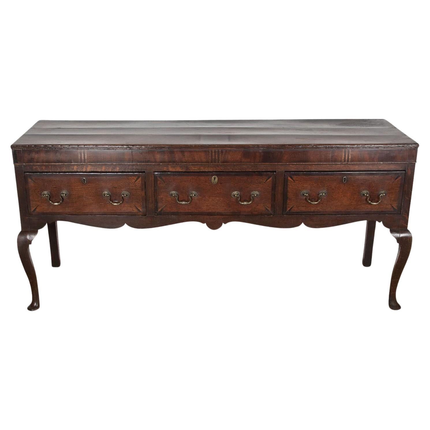 18th Century Geo III Oak and Mahogany Dresser For Sale