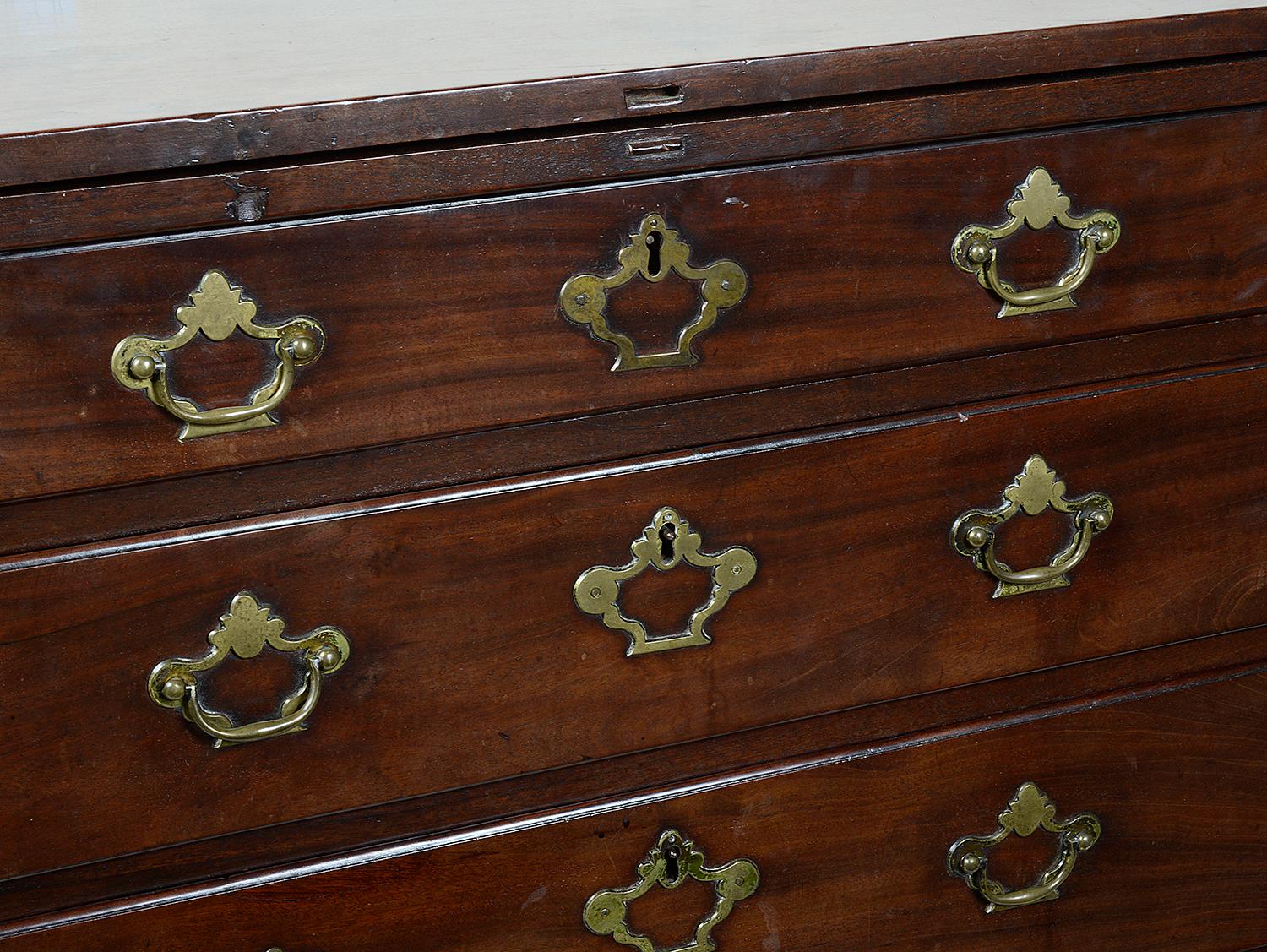 English 18th Century George 11 Red Walnut Bachelors Chest