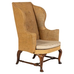 18th Century George I English Walnut Wing Chair Circa 1720
