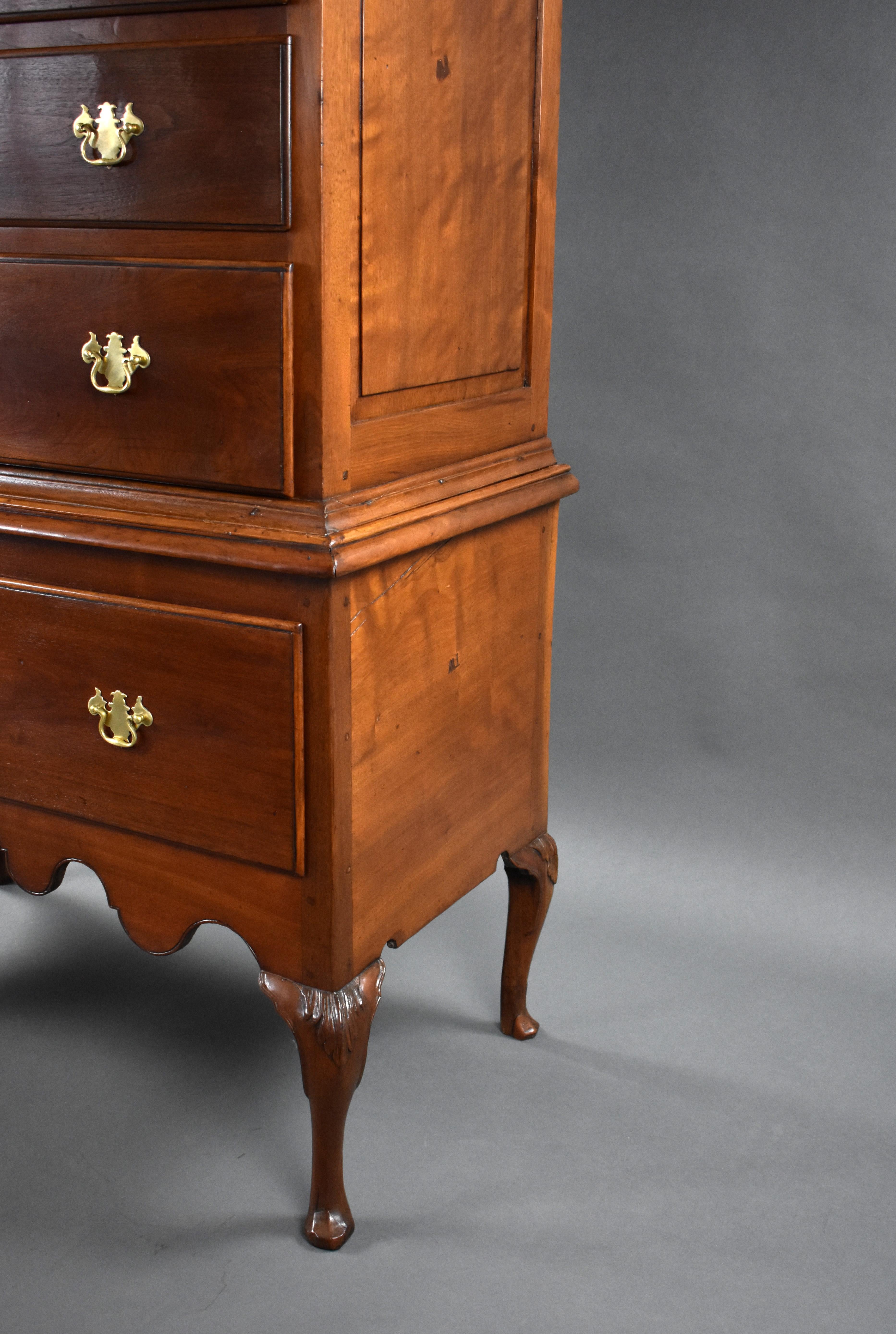 18th Century George I Solid Walnut Chest on Stand For Sale 3