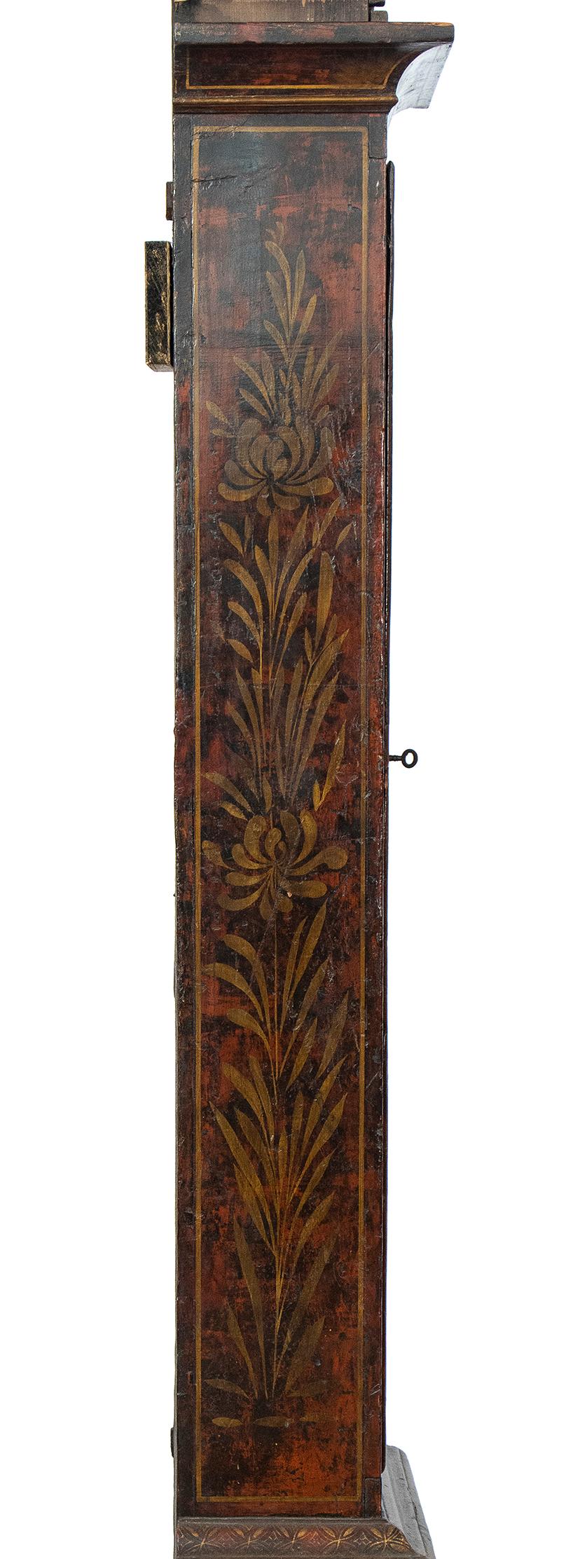 George II 18th Century George I Style Lacquered Chinoiserie Grandfather Clock Longcase 
