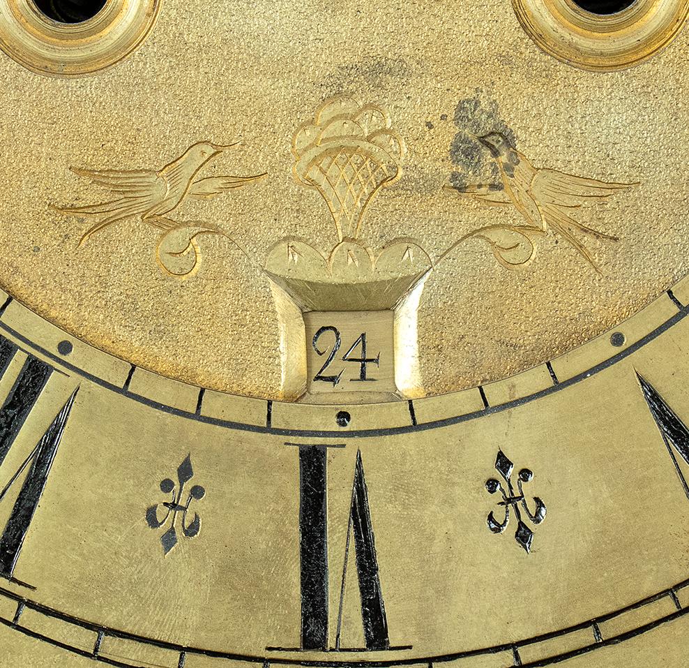 18th Century George I Style Lacquered Chinoiserie Grandfather Clock Longcase  1