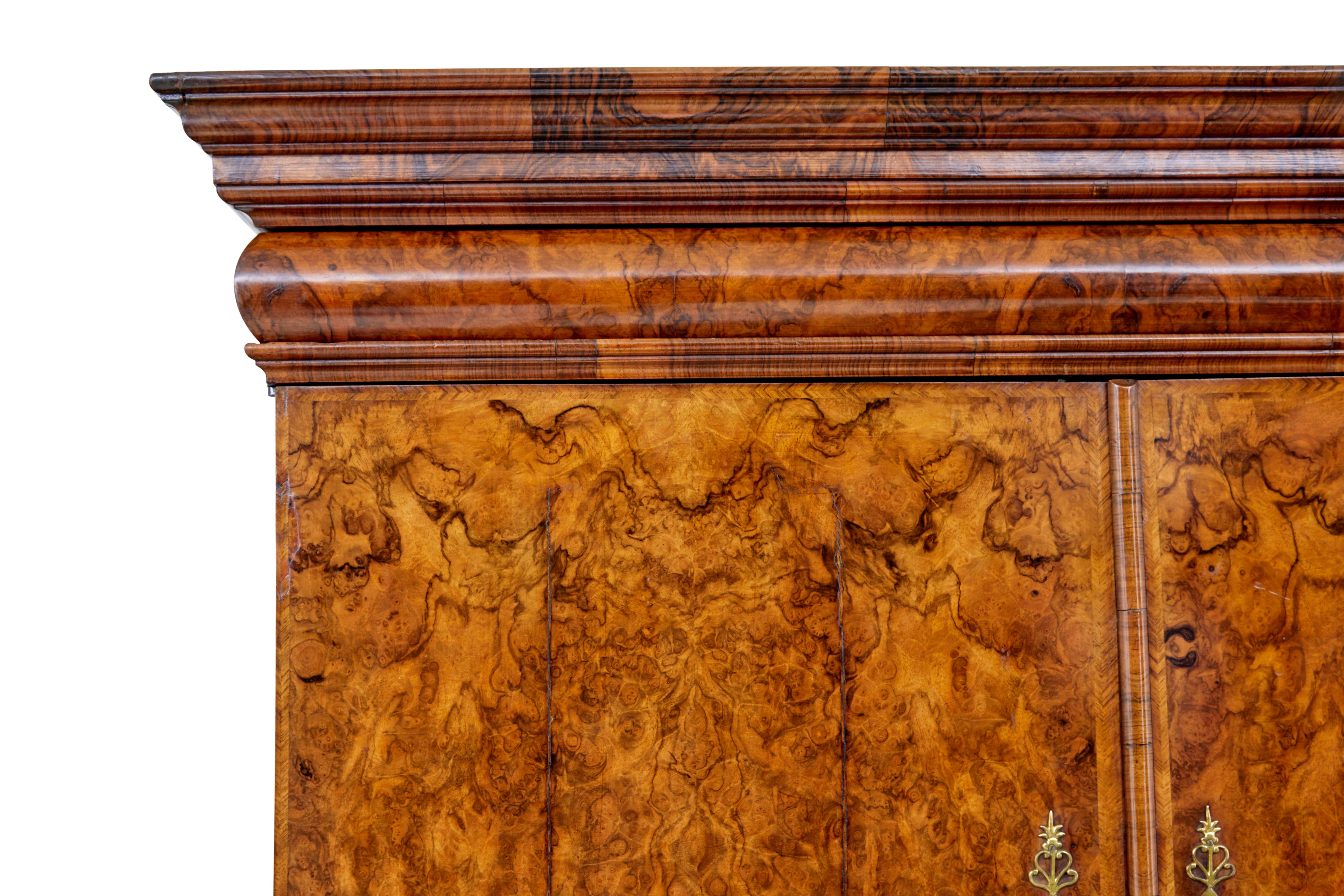 18th century George I walnut cabinet on chest 8