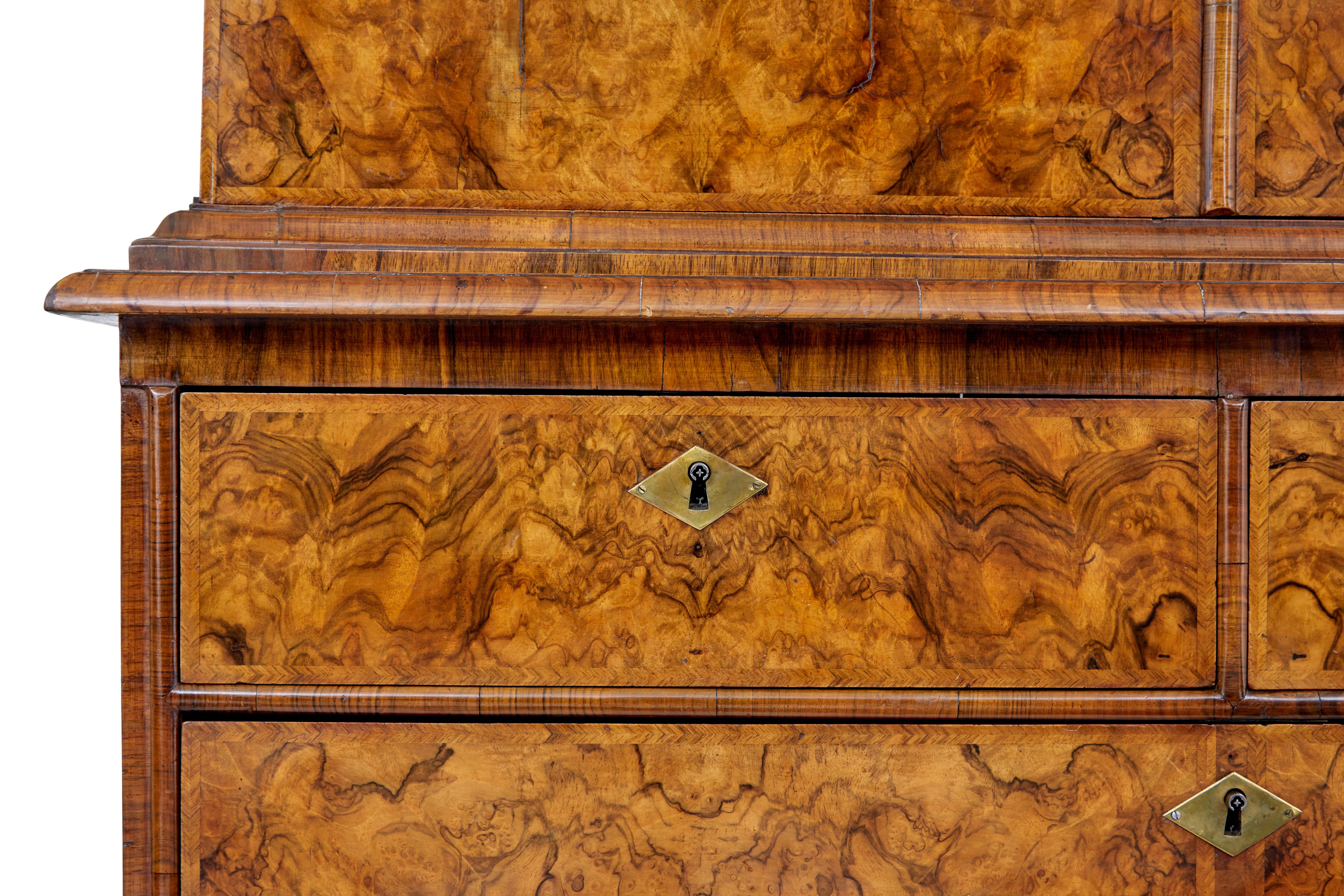 18th Century George I Walnut Cabinet on Chest For Sale 12