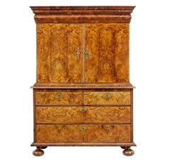 18th century George I walnut cabinet on chest