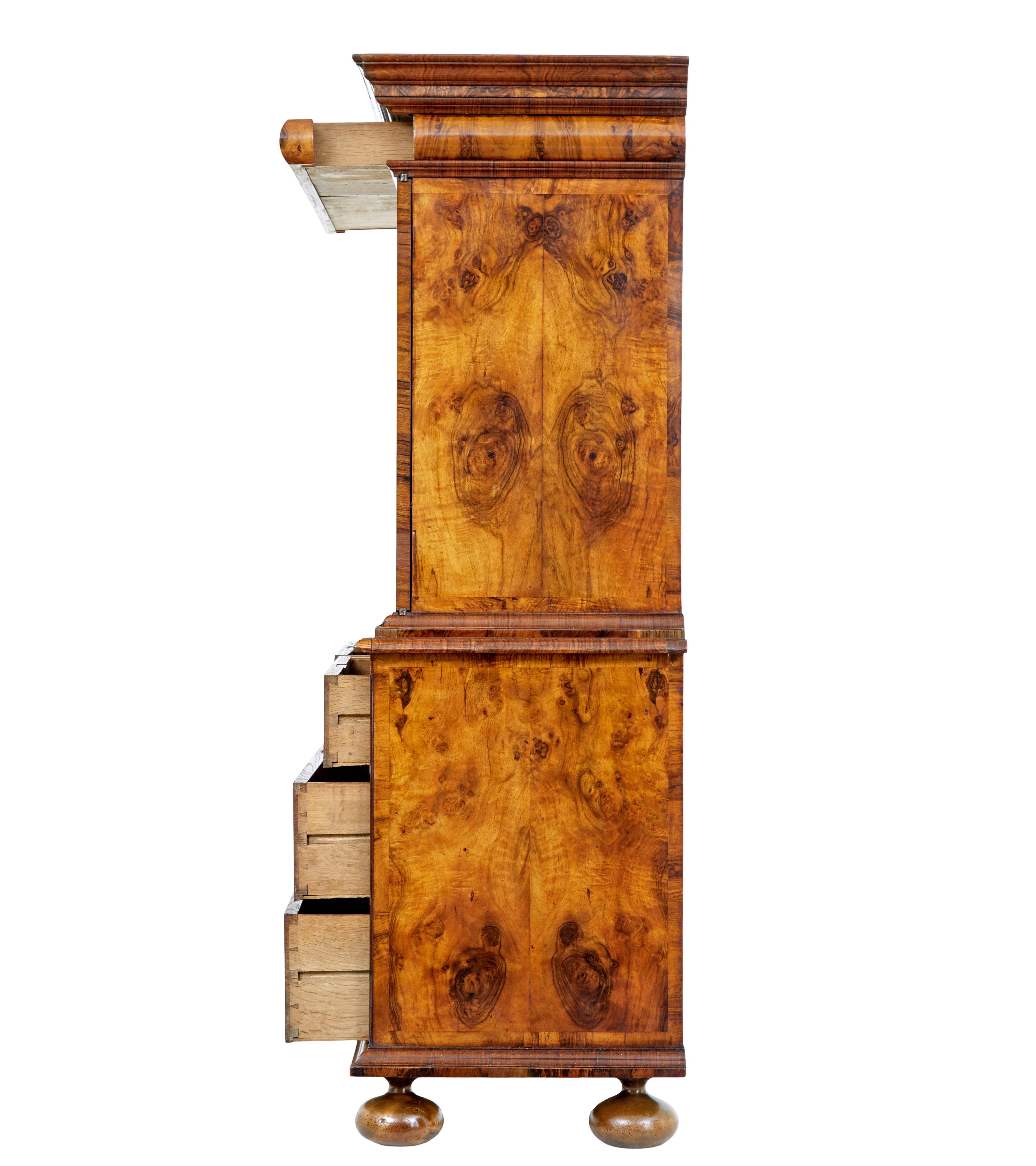 18th century George I walnut cabinet on chest In condizioni buone in vendita a Debenham, Suffolk