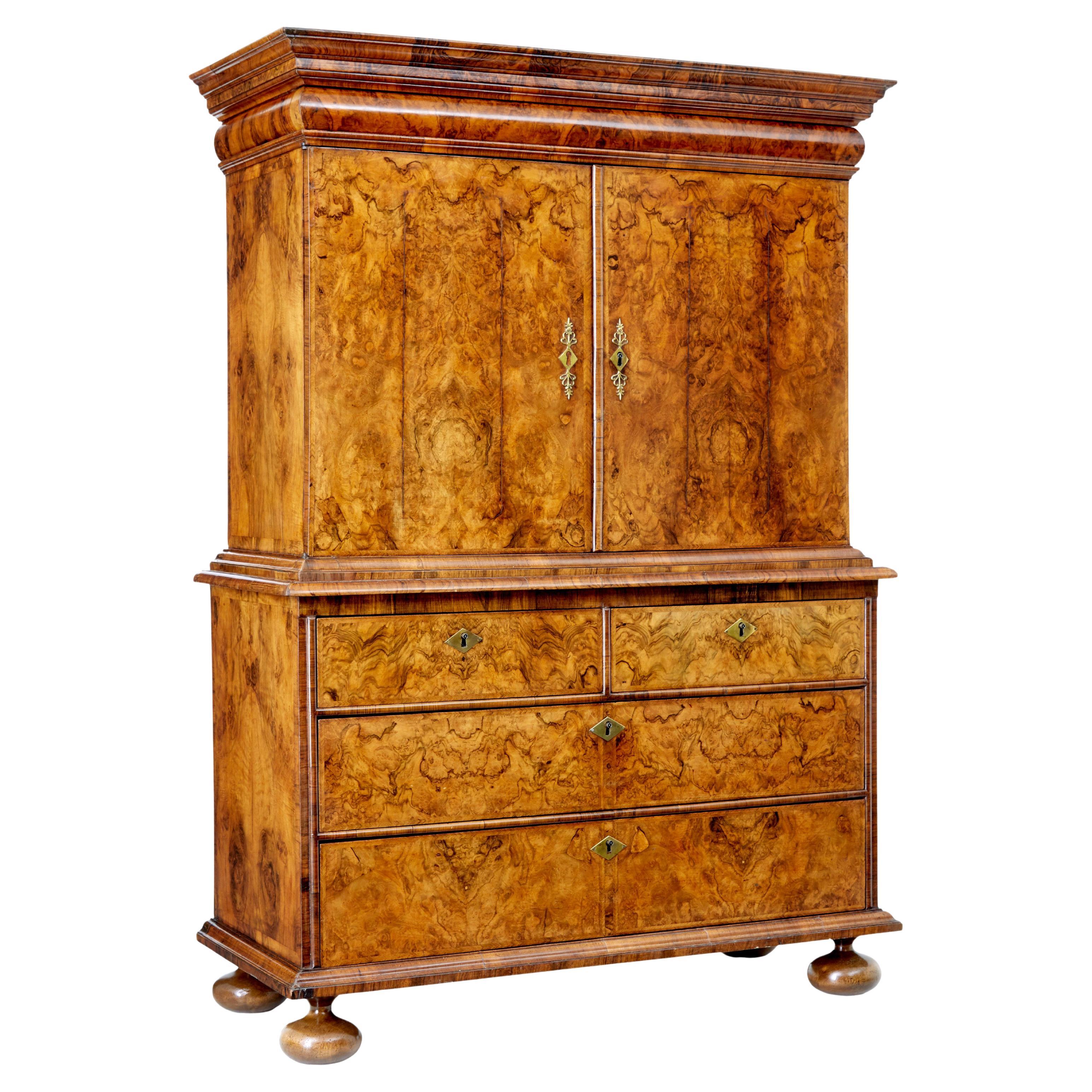 18th Century George I Walnut Cabinet on Chest For Sale