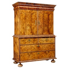 18th century George I walnut cabinet on chest