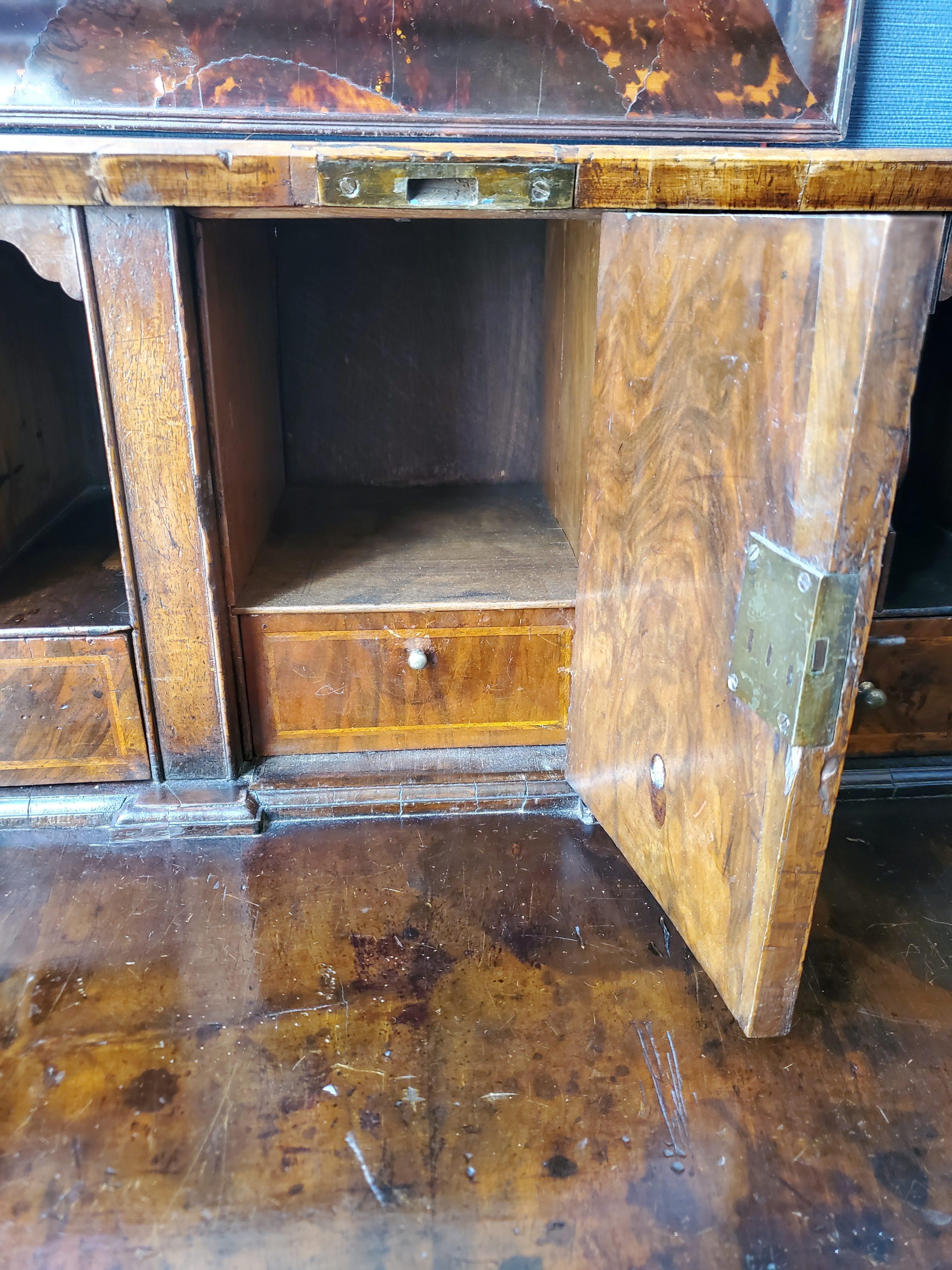 18th Century George II Burled Ash and Walnut Slant Top Desk 7