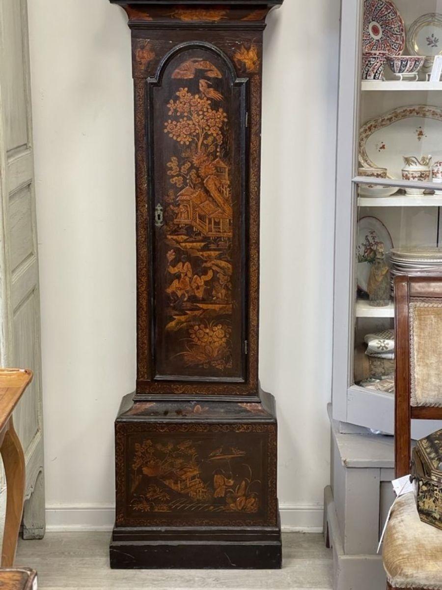 Wood 18th Century George II Chinoiserie Tall Case Clock