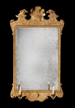 18th Century George II Giltwood Mirror with Eagles Attributed to John Belchier