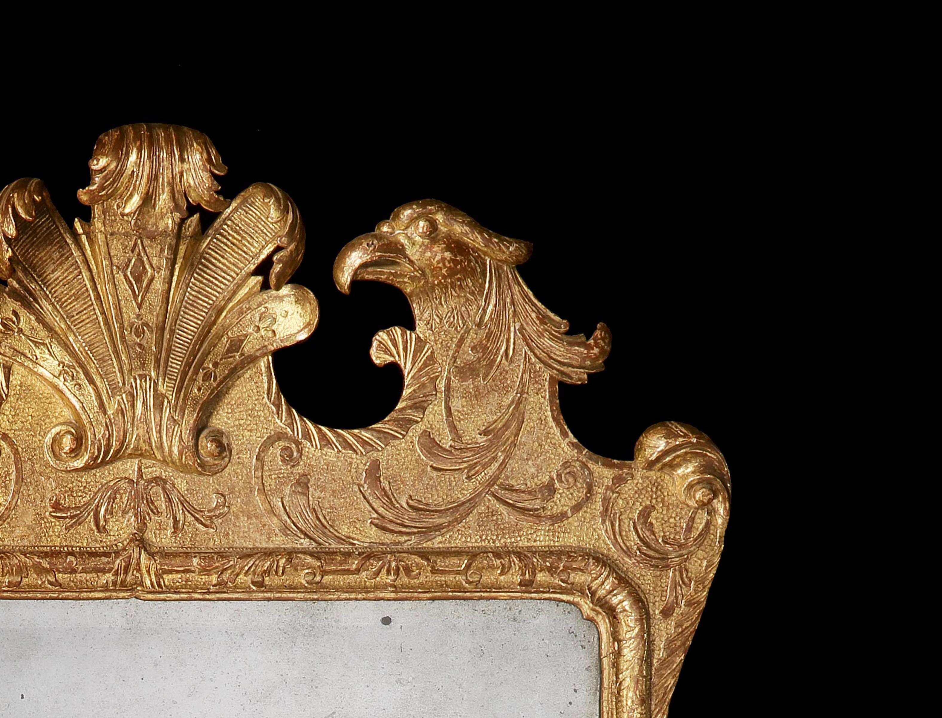 18th Century George II Giltwood Mirror with Eagles Attributed to John Belchier In Good Condition In London, GB