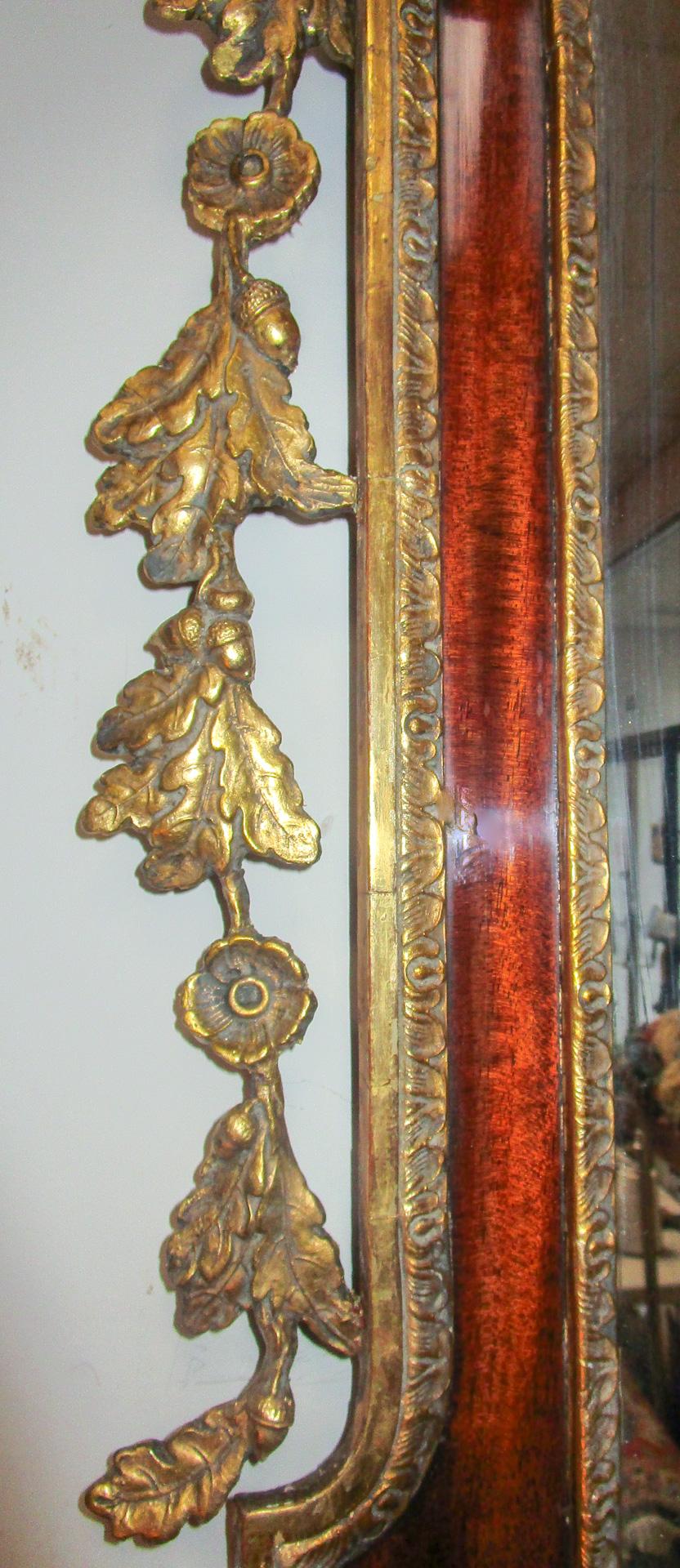 Mid-18th Century 18th Century George II Mahogany and Carved Giltwood Wall Mirror