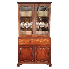18th Century George II Mahogany Secretaire Bookcase Attributed to Giles Grendy