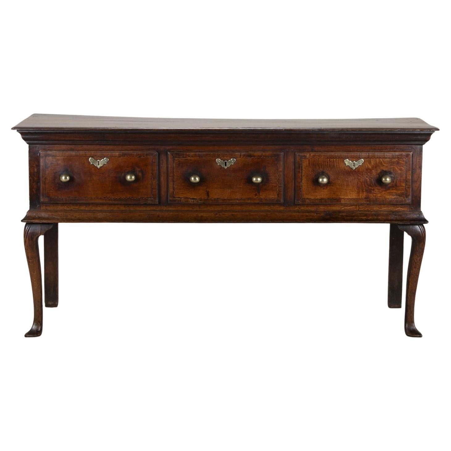 18th Century George II Oak Dresser Base For Sale
