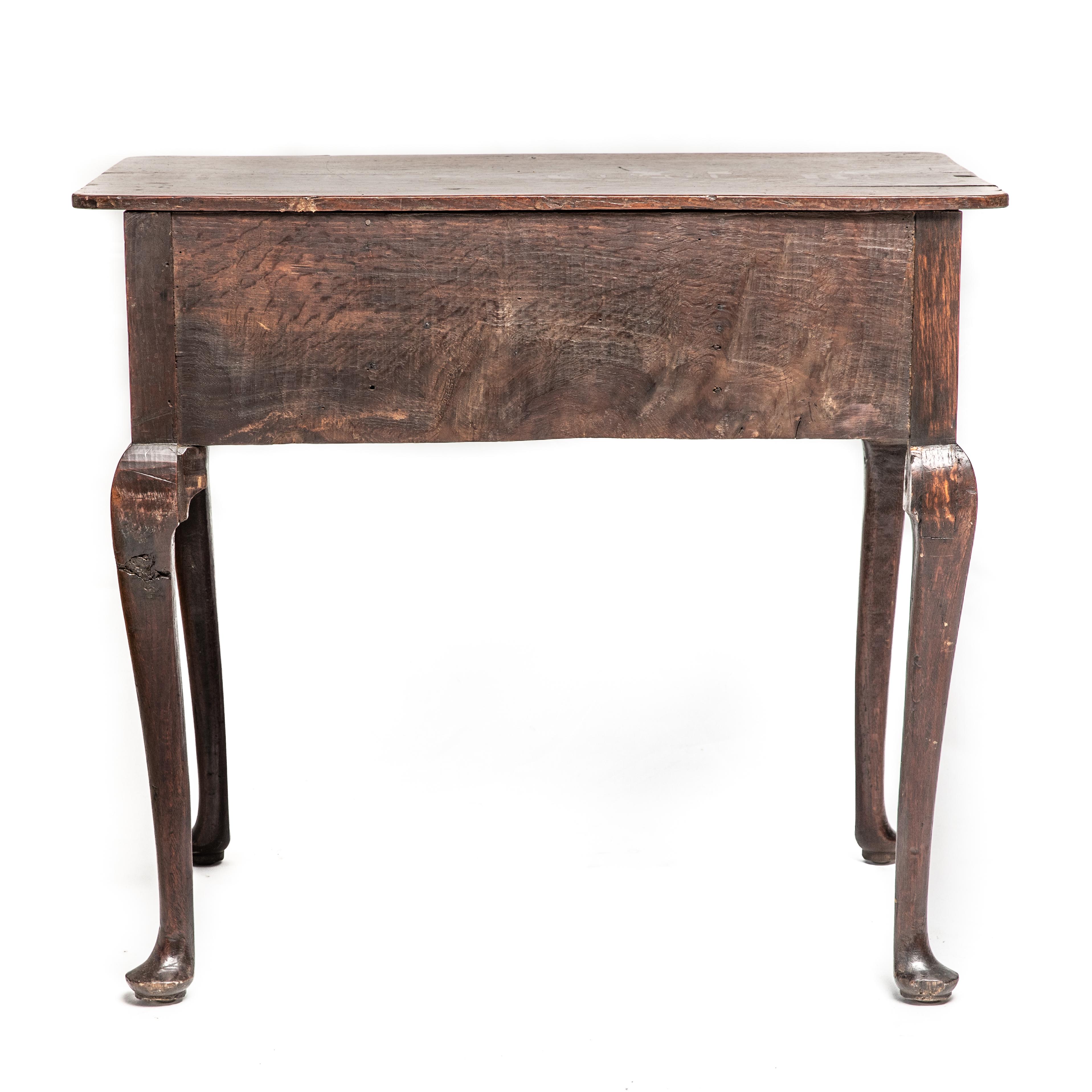 18th Century George II Oak Dressing Table In Distressed Condition In Hudson, NY