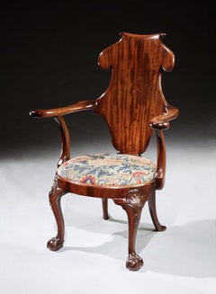 18th Century George II Period Mahogany Armchair by Giles Grendey