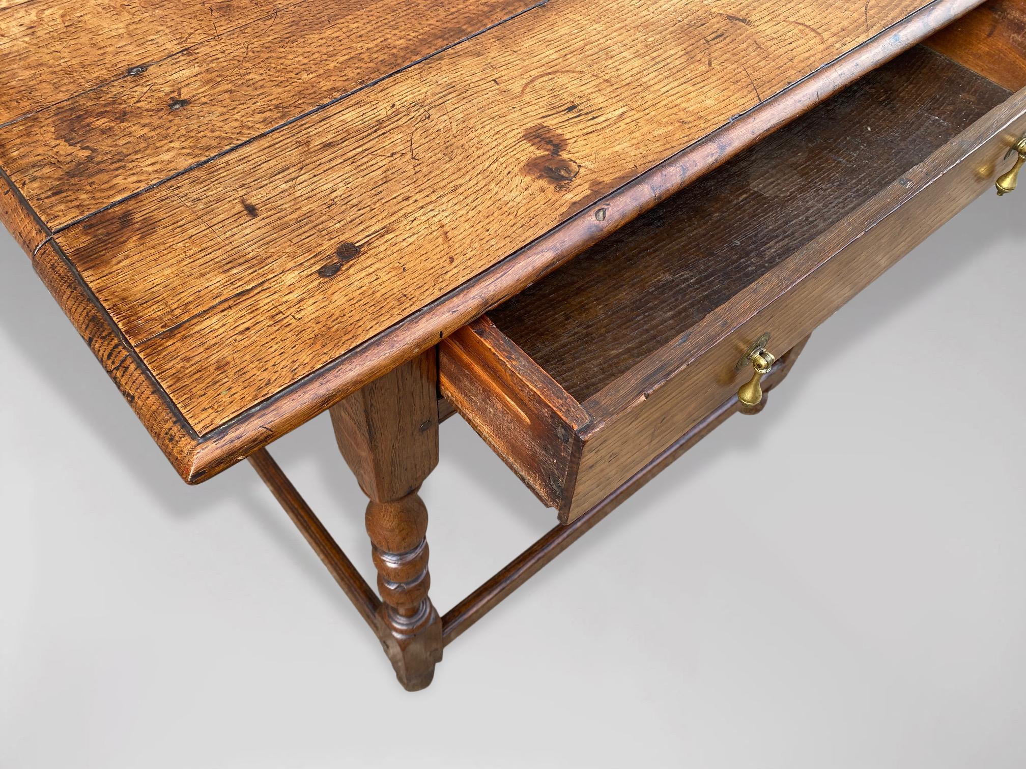 Hand-Crafted 18th Century George II Period Oak Lowboy