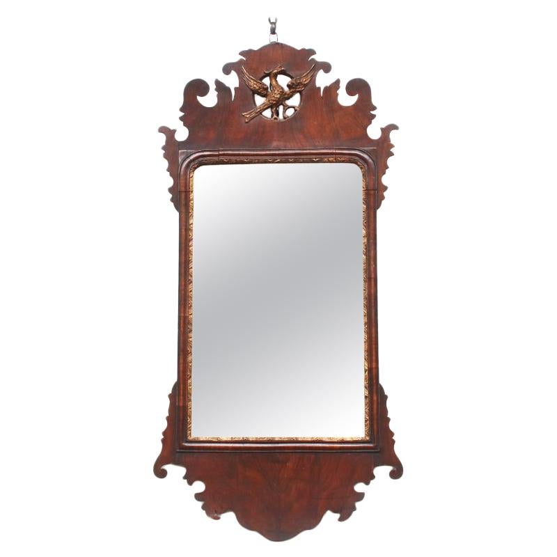 18th Century George II Veneered Walnut and Gilt Wall Mirror For Sale
