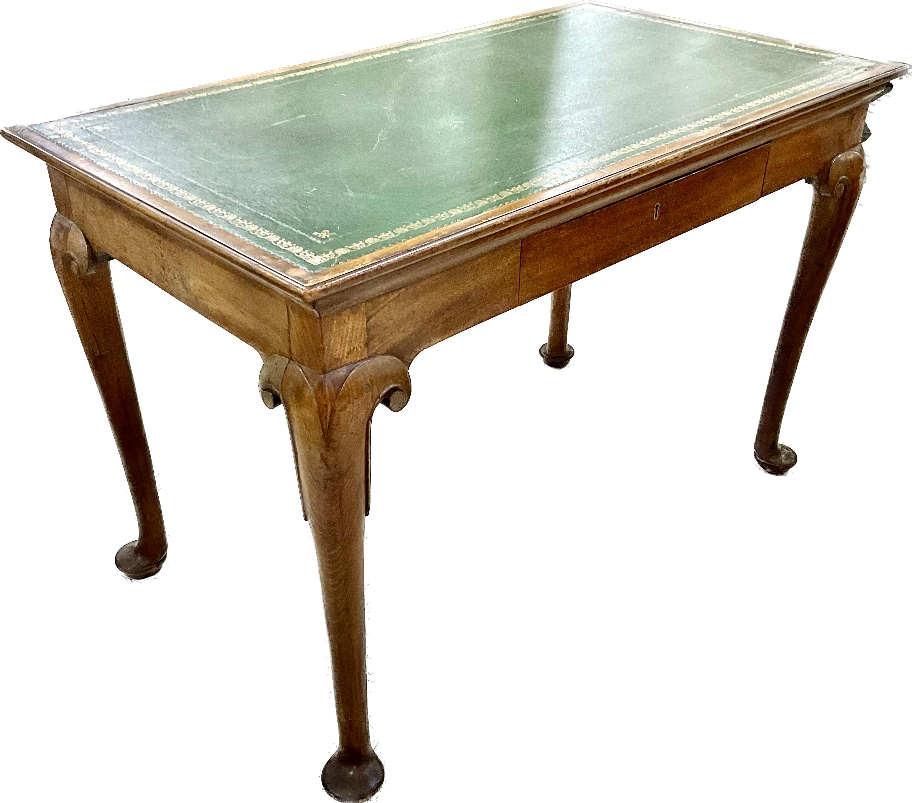 18th Century George II Walnut Writing Table For Sale 4