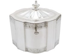 18th Century Sterling Silver Locking Tea Caddy
