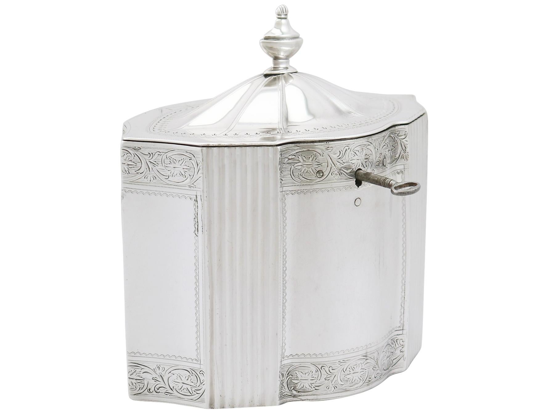 George III 18th Century Sterling Silver Locking Tea Caddy For Sale