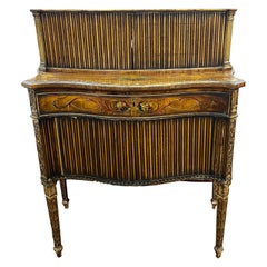 18th Century George III Adam Satinwood Credenzas Hand Painted Gilt  1700