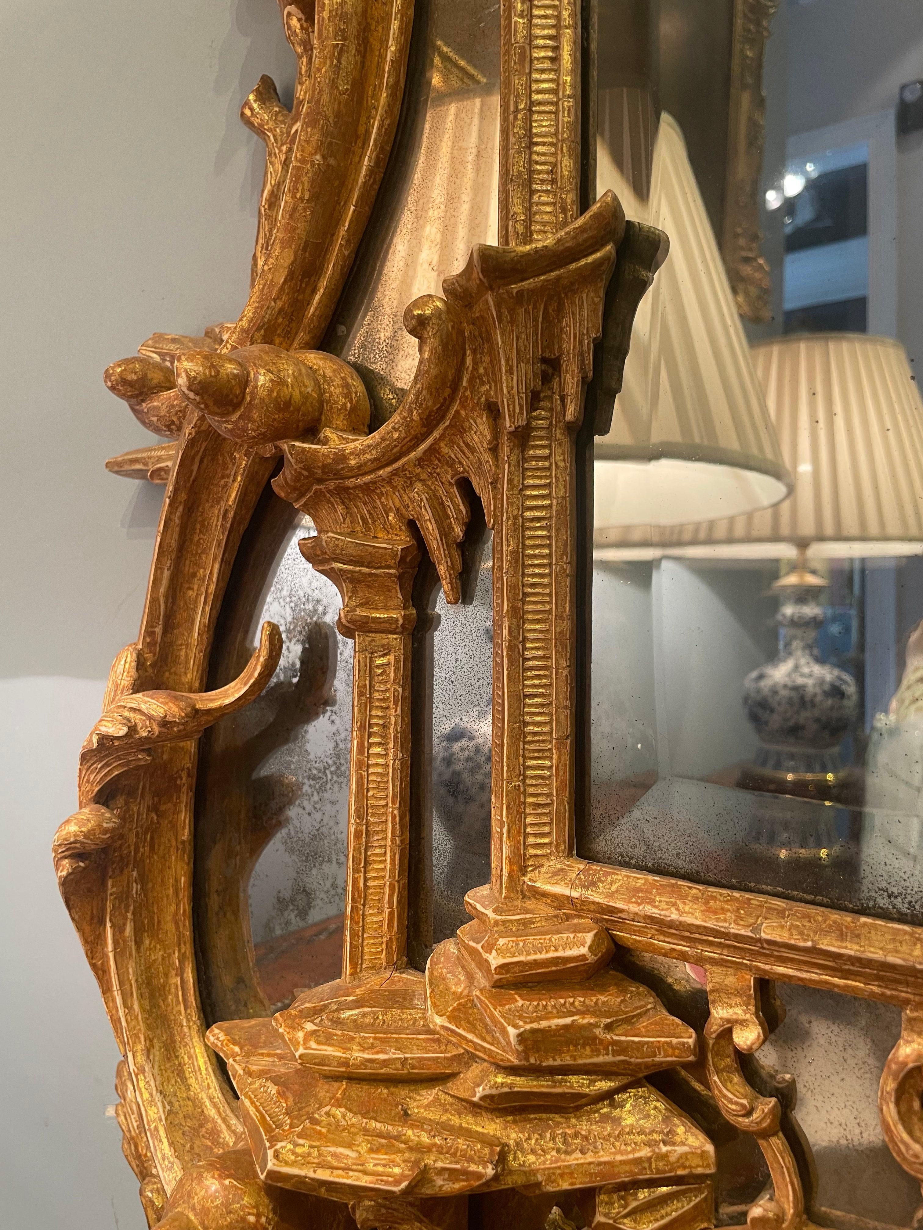 18th Century George III Carved Mirror in the Manner of Thomas Johnson For Sale 3