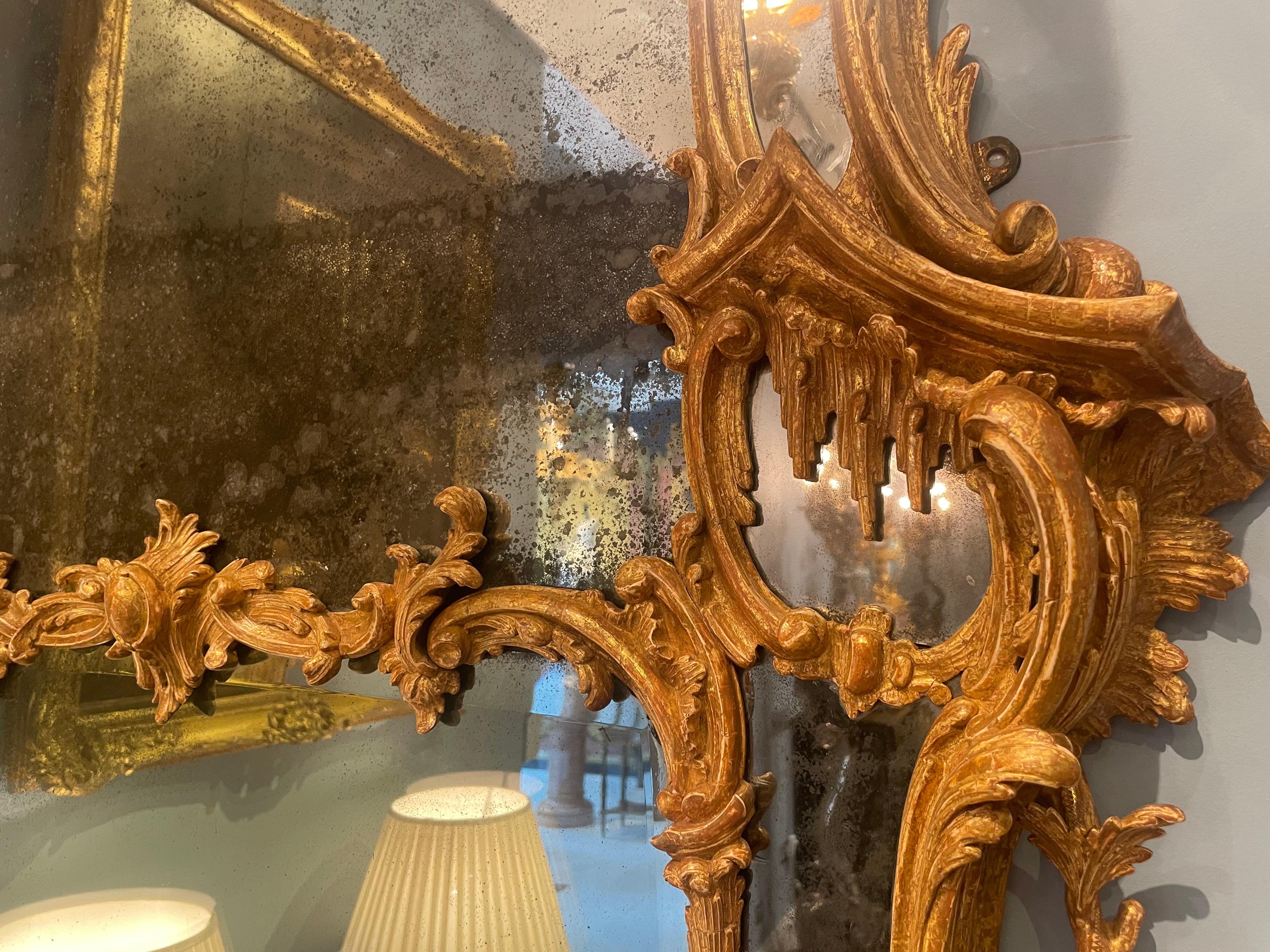 18th Century George III Carved Mirror in the Manner of Thomas Johnson For Sale 4