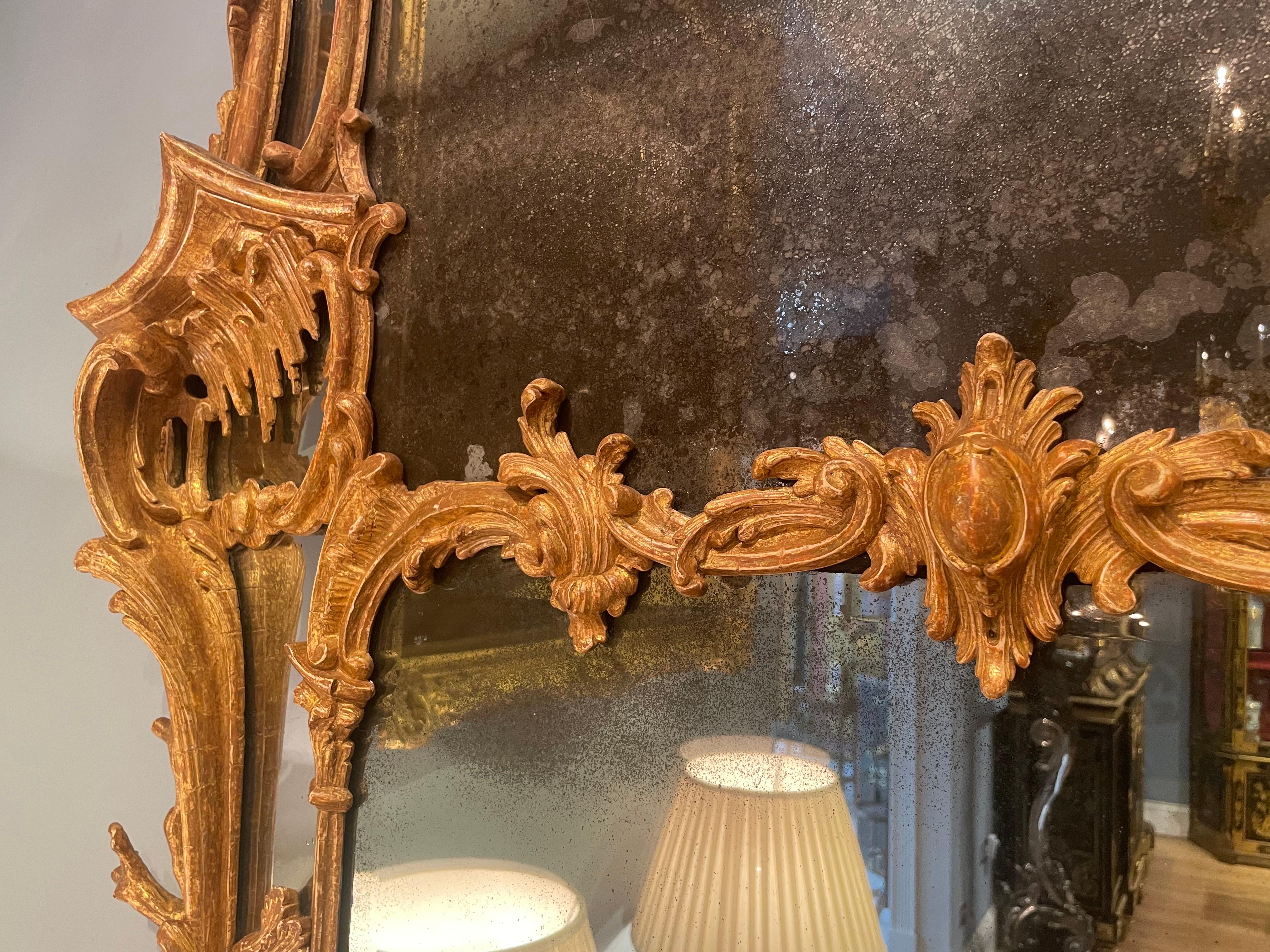 18th Century George III Carved Mirror in the Manner of Thomas Johnson For Sale 5