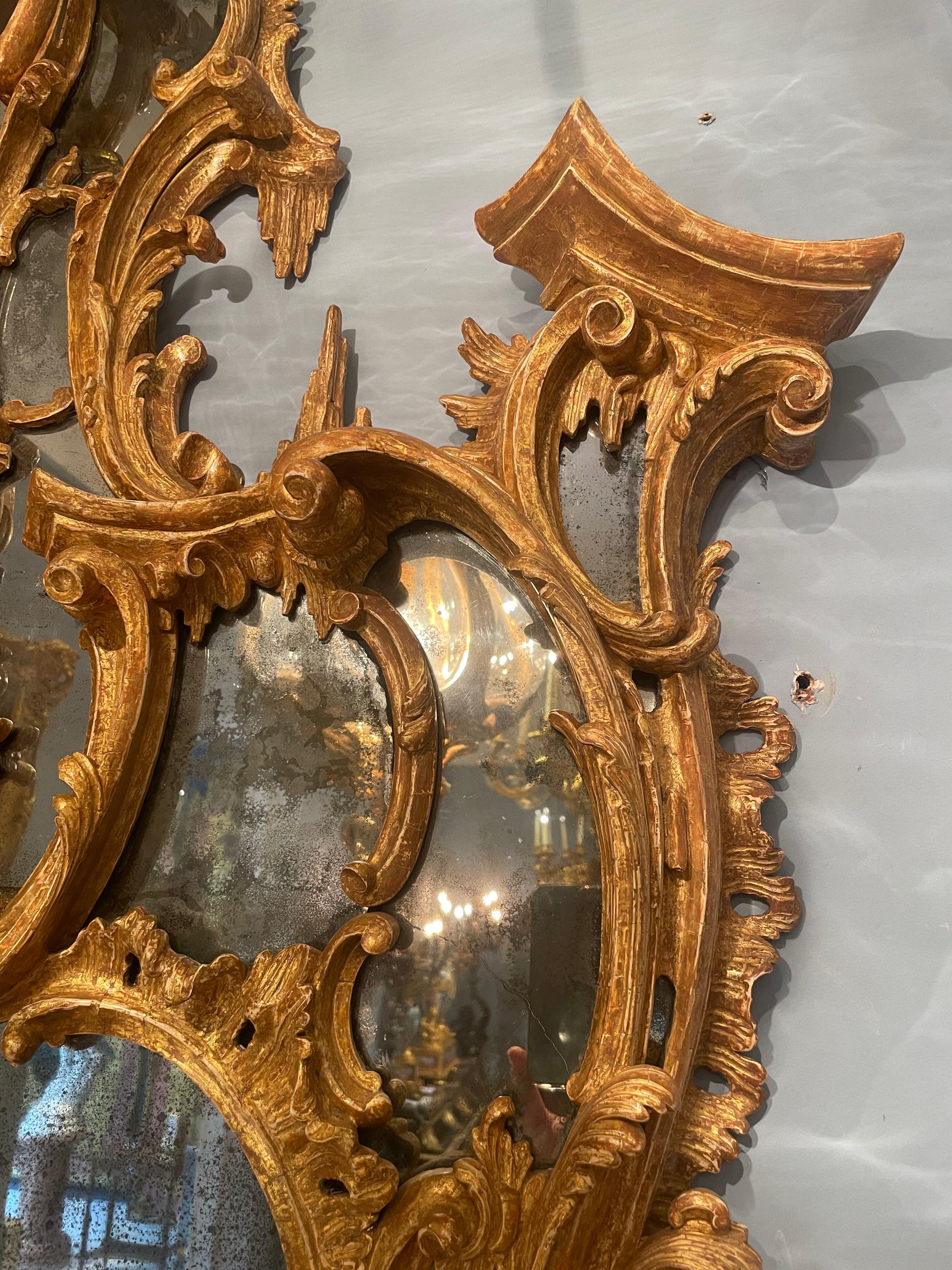 18th Century George III Carved Mirror in the Manner of Thomas Johnson For Sale 7