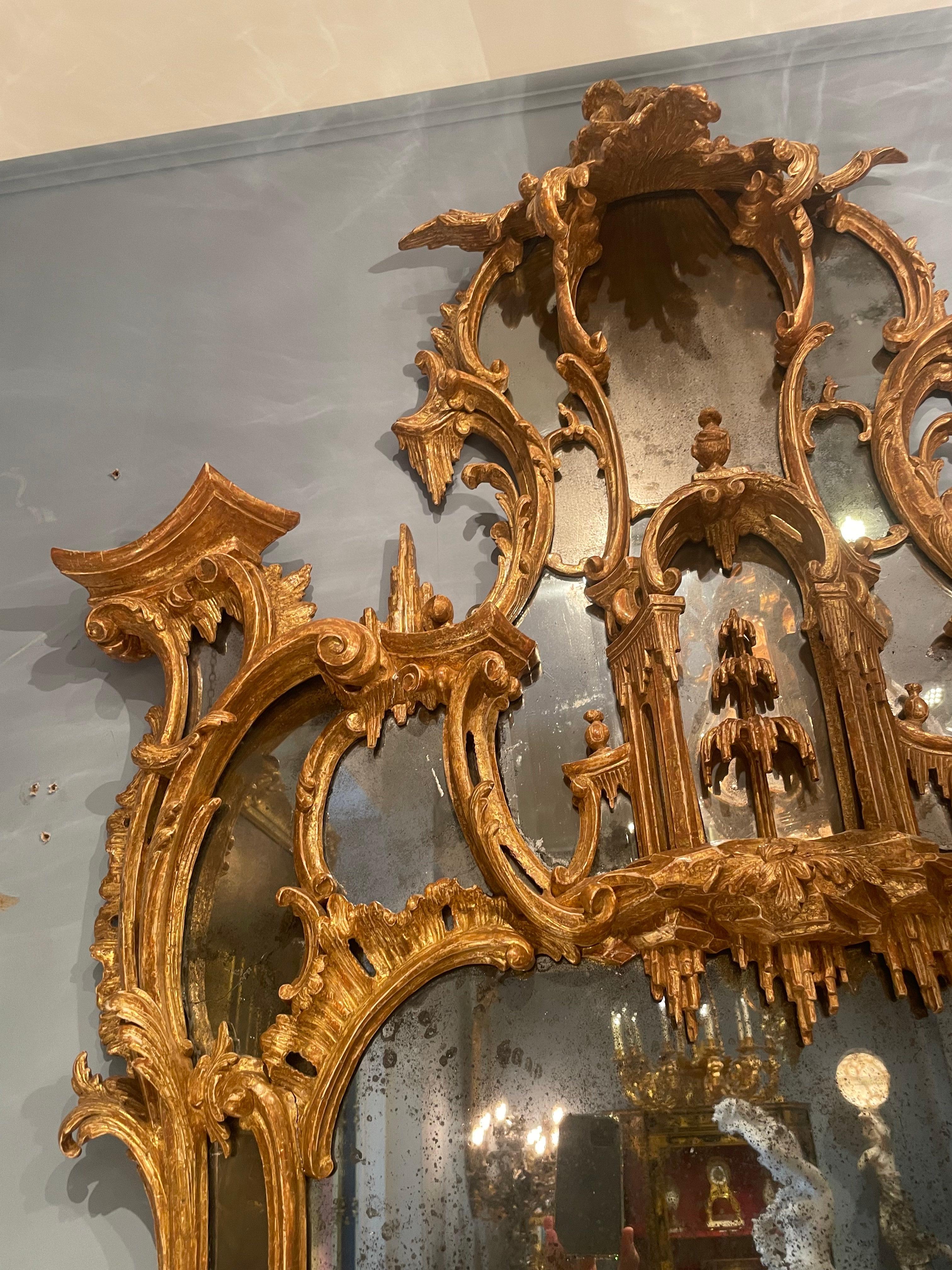 18th Century George III Carved Mirror in the Manner of Thomas Johnson For Sale 8
