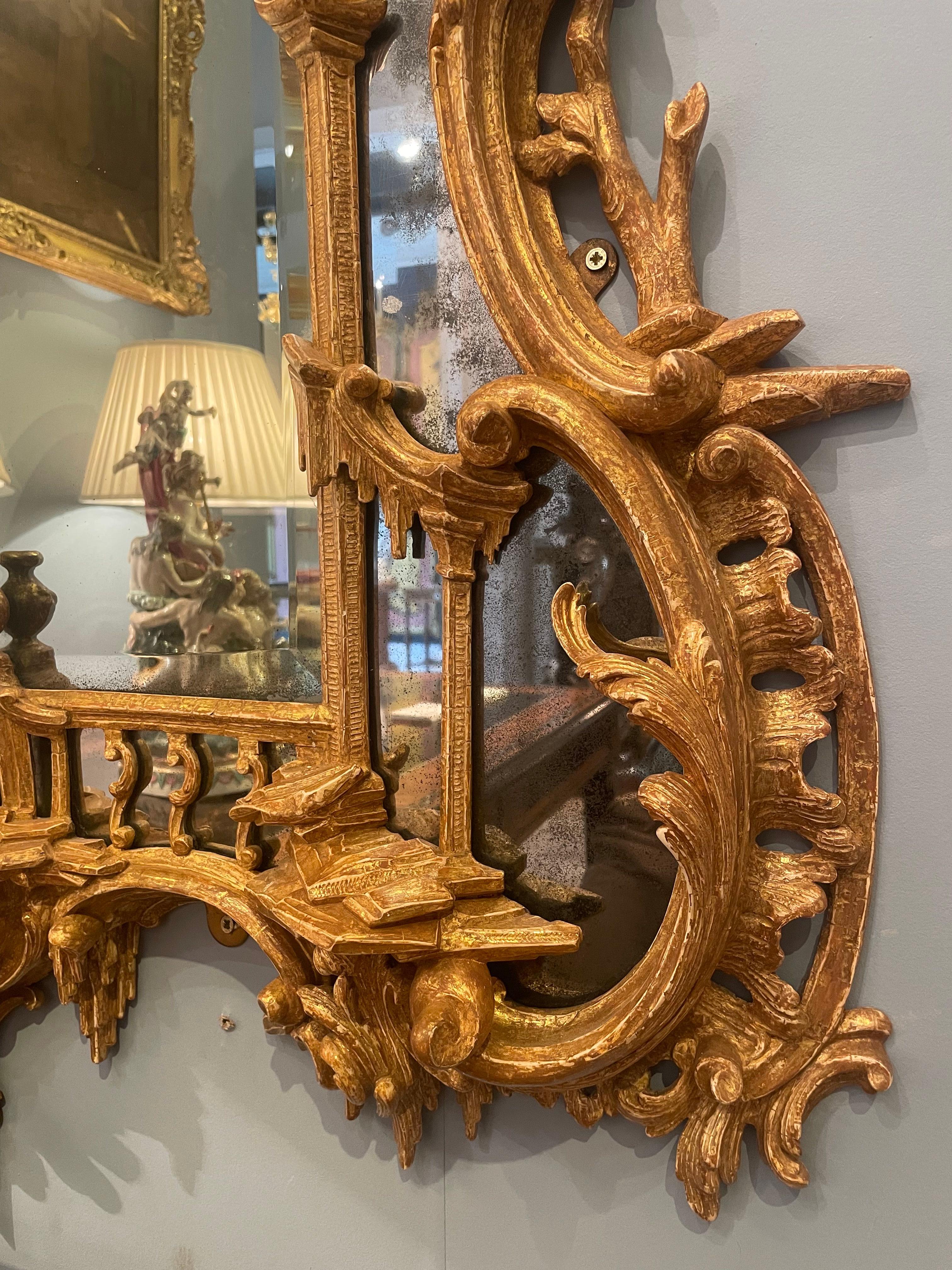 18th Century George III Carved Mirror in the Manner of Thomas Johnson For Sale 1