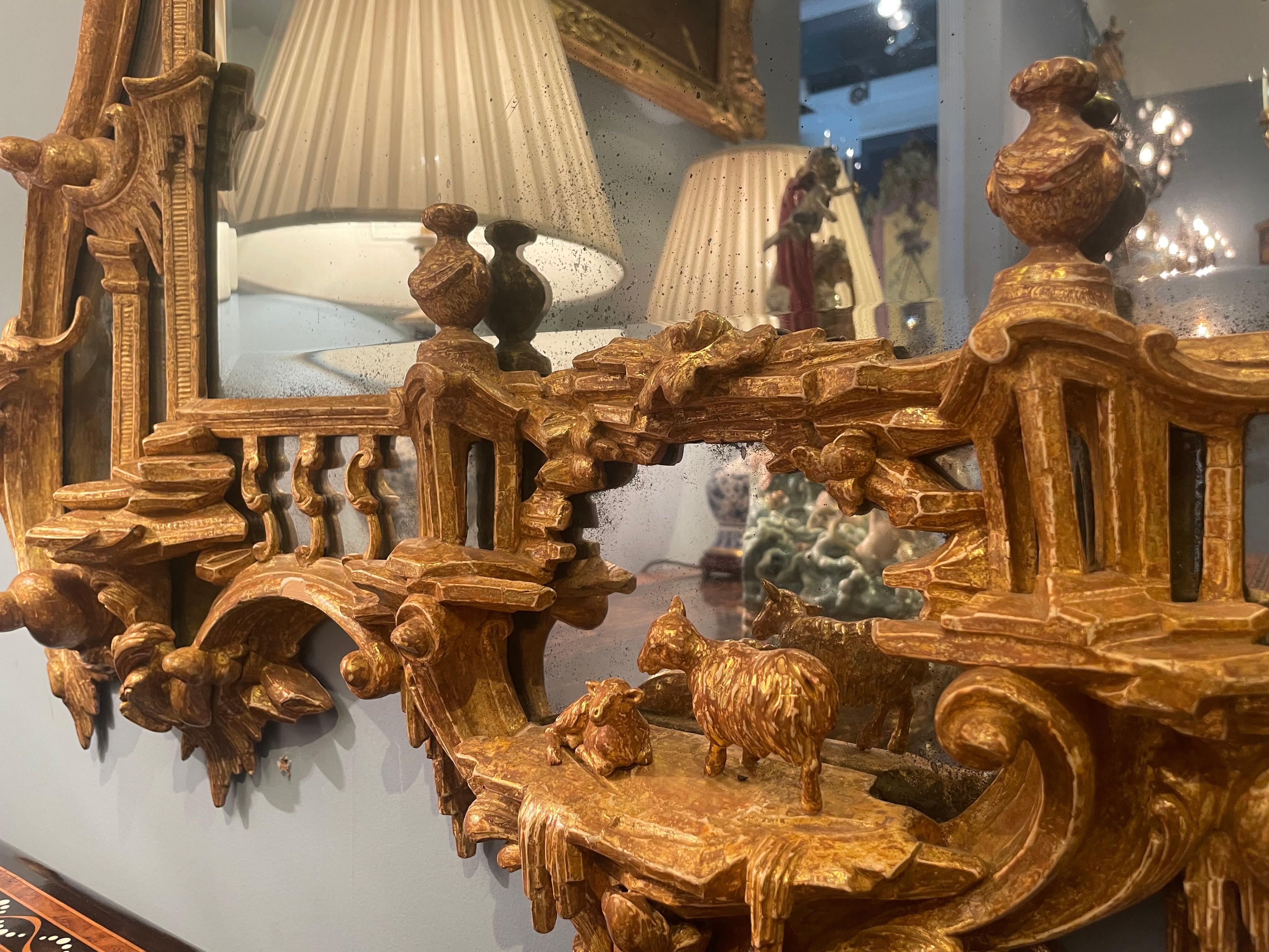 18th Century George III Carved Mirror in the Manner of Thomas Johnson For Sale 2
