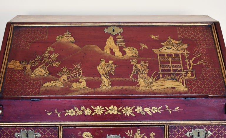 18th Century George III Chinoiserie Bureau In Good Condition For Sale In Chelmsford, Essex