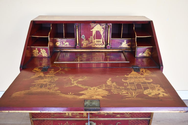 18th Century George III Chinoiserie Bureau For Sale 1