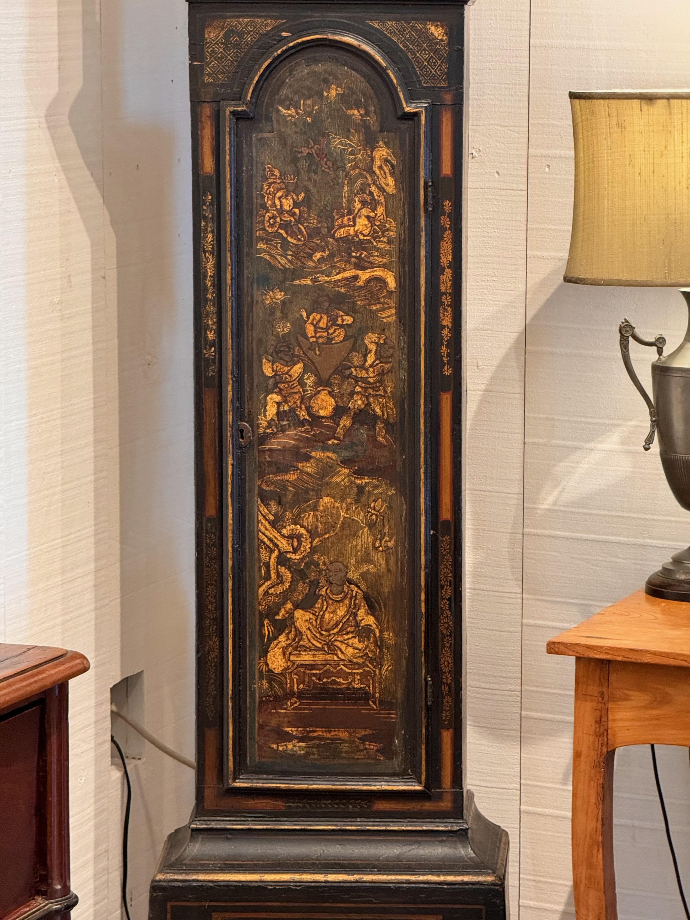 18th Century George III Chinoiserie Clock In Good Condition For Sale In Charlottesville, VA