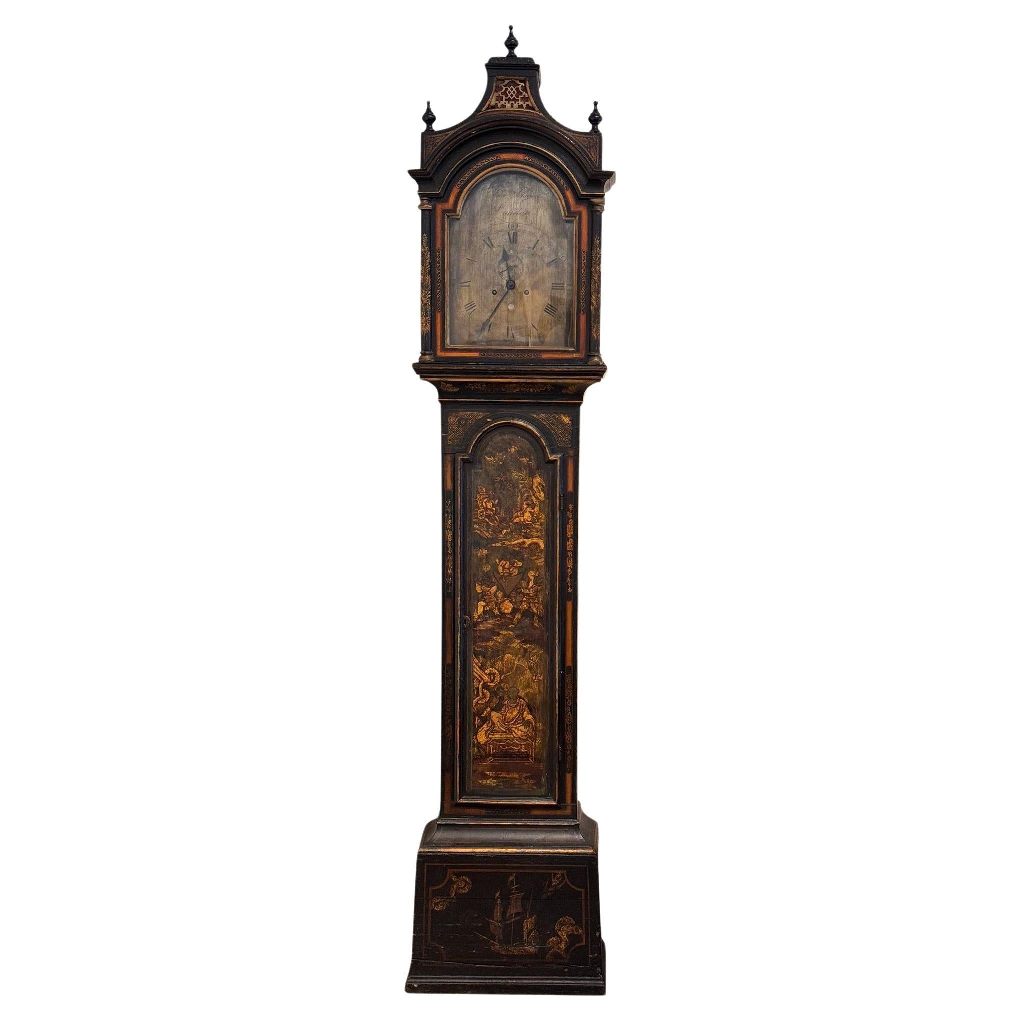 18th Century George III Chinoiserie Clock For Sale